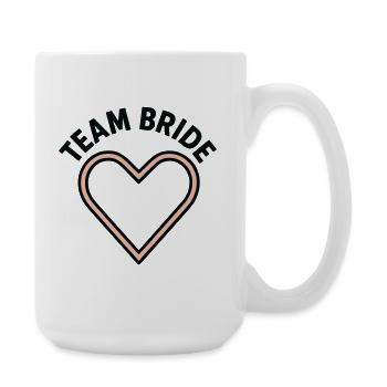 Team Bride Heart Pink Bachelorette Party Wedding - Large Mug 440 ml - white - Right