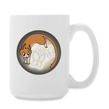 Schnurrhaare des Lichts - Große Tasse 440 ml - Weiß - Rechts