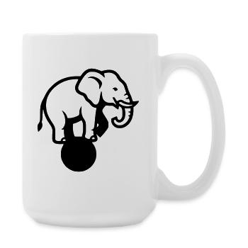 Elefant Ball Zirkus Akrobatik - Große Tasse 440 ml - Weiß - Rechts