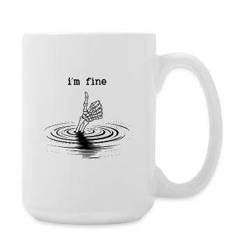 Daumen Hoch aus Wasserkreisen Mir gehts gut - Große Tasse 440 ml - Weiß - Rechts