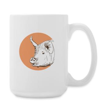 Cochon - Grande tasse 440 ml - blanc - Droite