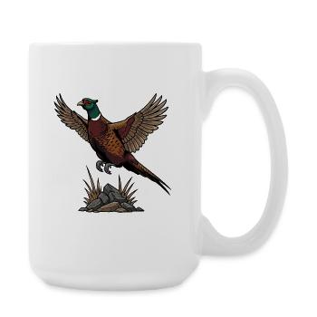 Ring-necked Pheasant in Flight Wild Nature - Large Mug 440 ml - white - Right