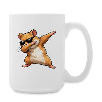 Dabbing Golden Hamster - Large Mug 440 ml - white - Right