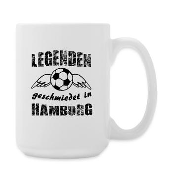 Schwarz Weiß Fußball Minimalistik - Große Tasse 440 ml - Weiß - Rechts