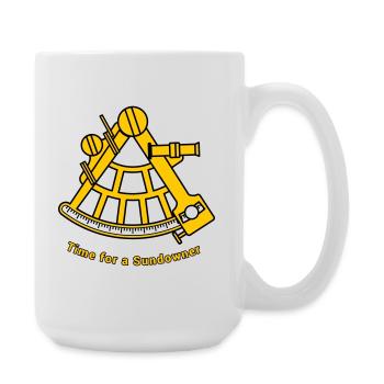 Sextant - Navigation Kapitän Segeln Meer Offshore - Große Tasse 440 ml - Weiß - Rechts