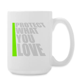 Protect What You Love Nature Protection Statement Logo - Large Mug 440 ml - white - Right