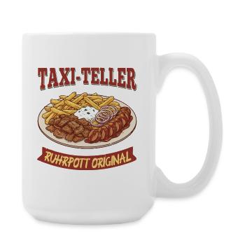 Taxi Teller Shirt, Ruhrpott Kult Imbiss Hoodie - Große Tasse 440 ml - Weiß - Rechts