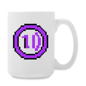 Arcade Münze 10 Jahre Jubiläum - Große Tasse 440 ml - Weiß - Rechts