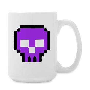 Pixel Totenkopf Game Over - Große Tasse 440 ml - Weiß - Rechts