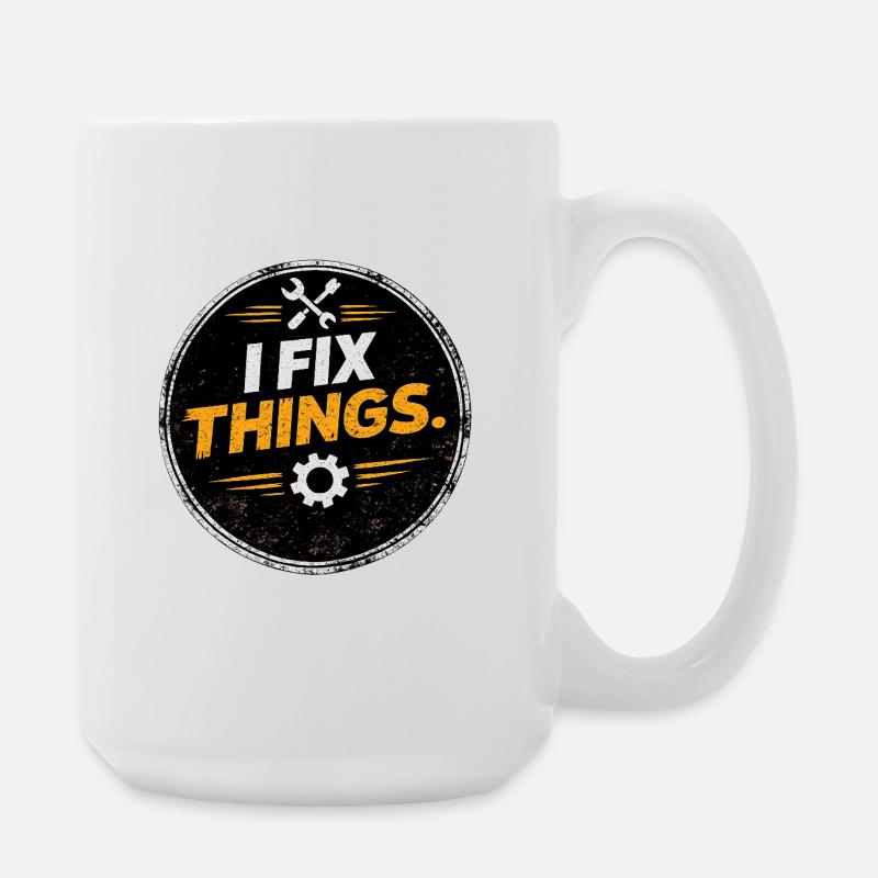 I Fix Things Mechaniker-Logo - Große Tasse 440 ml - Weiß