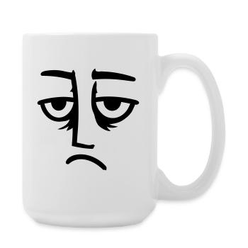 Mürrisches Trauriges Enttäuschtes Gesicht Lustig - Große Tasse 440 ml - Weiß - Rechts