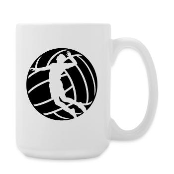 Volley-ball - Grande tasse 440 ml - blanc - Droite