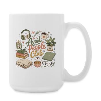 Introverted humor: Calm instead of people - Large Mug 440 ml - white - Right