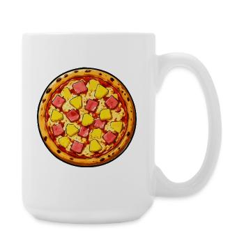 Hawaiian pizza illustration - Large Mug 440 ml - white - Right