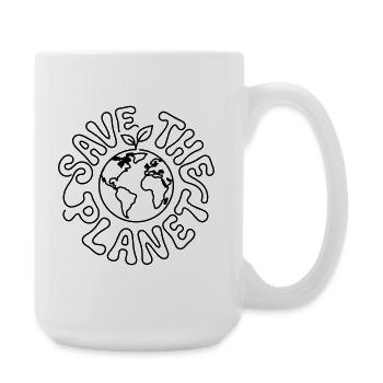 Rette den Planeten - Große Tasse 440 ml - Weiß - Rechts