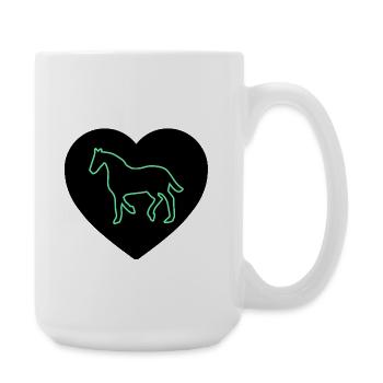 Pferde - Große Tasse 440 ml - Weiß - Rechts