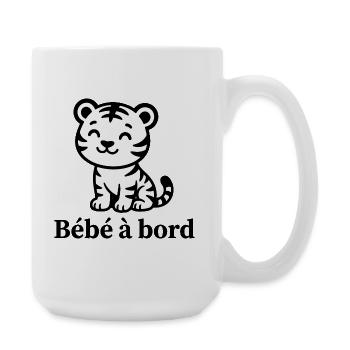 Sticker Autocollant pour Voiture tigre bébé à Bord - Grande tasse 440 ml - blanc - Droite