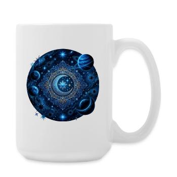 Weltraum Planeten Galaxien Sterne Monde - Große Tasse 440 ml - Weiß - Rechts