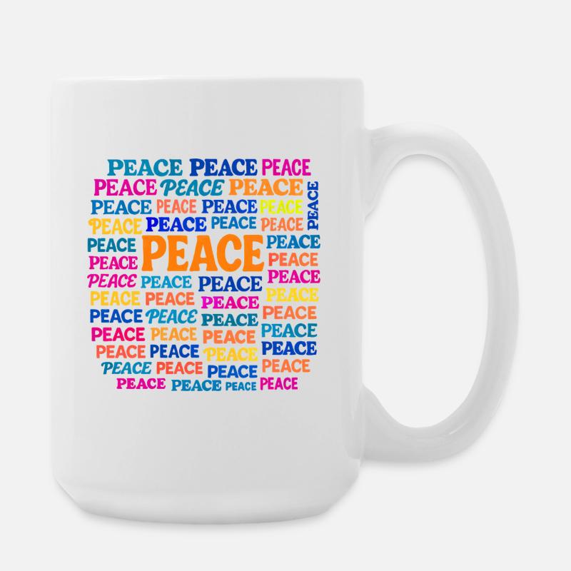 Peace - Große Tasse 440 ml - Weiß