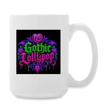 Gothic Halloween Neon Heart - Large Mug 440 ml - white - Right