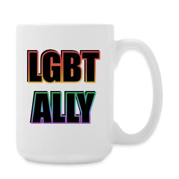 LGBTQ Ally Pride - Große Tasse 440 ml - Weiß - Rechts