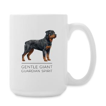 Art Low-Poly Rottweiler - Géant doux - Grande tasse 440 ml - blanc - Droite
