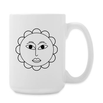 Simple flower - Large Mug 440 ml - white - Right