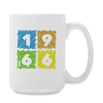 60. Geburtstag Farbige Patches since 07/1966 - Large Mug 440 ml - white - Right