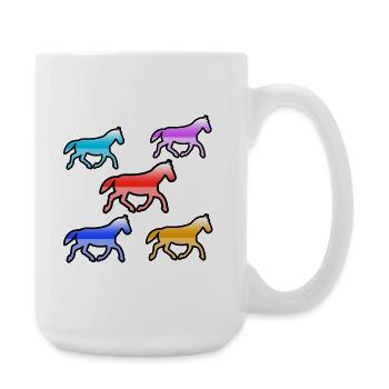 Chevaux - Grande tasse 440 ml - blanc - Droite