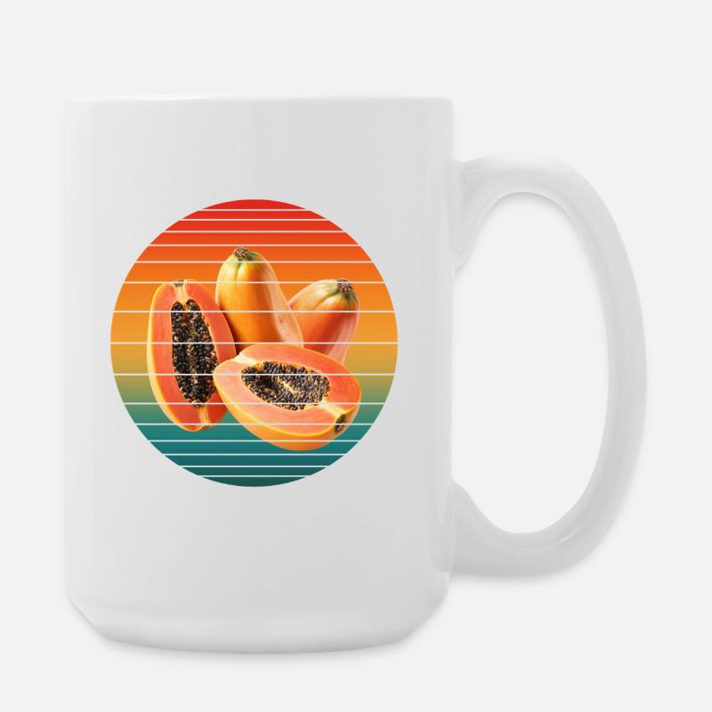 papaya fruit - Large Mug 440 ml - white