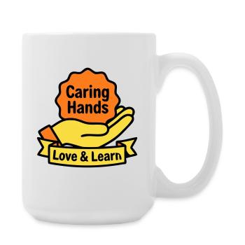 Logo des Mains Attentionnées du blason de Kita - Grande tasse 440 ml - blanc - Droite