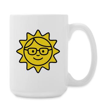 Lachende Sonne Brille Comic - Große Tasse 440 ml - Weiß - Rechts