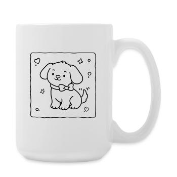 Süßer Babywelpe | Lulu Lotus - Große Tasse 440 ml - Weiß - Rechts