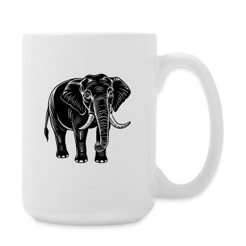 Elefant - Große Tasse 440 ml - Weiß - Rechts