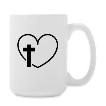 Kreuzherz - Große Tasse 440 ml - Weiß - Rechts