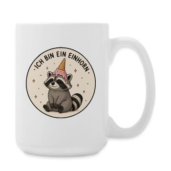Einhorn Waschbär - Große Tasse 440 ml - Weiß - Rechts
