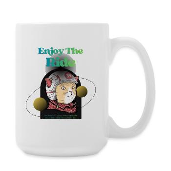 Enjoy the ride: Pilot chat - Large Mug 440 ml - white - Right