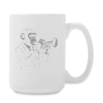 Jazz Animal Monkey Trumpet - Large Mug 440 ml - white - Right