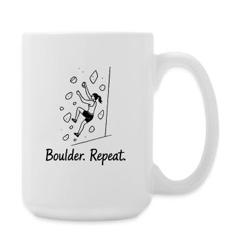 Minimalistisches Bouldern Line Art Damen Shirt - Große Tasse 440 ml - Weiß - Rechts