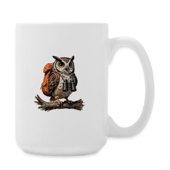 Exploratory Owl and Hiking Bag - Large Mug 440 ml - white - Right