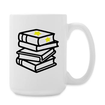 Stack of Books Star Fantasy Reading Book Club - Large Mug 440 ml - white - Right