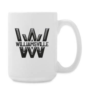 Williamsville WV Metal Text Logo - Large Mug 440 ml - white - Right