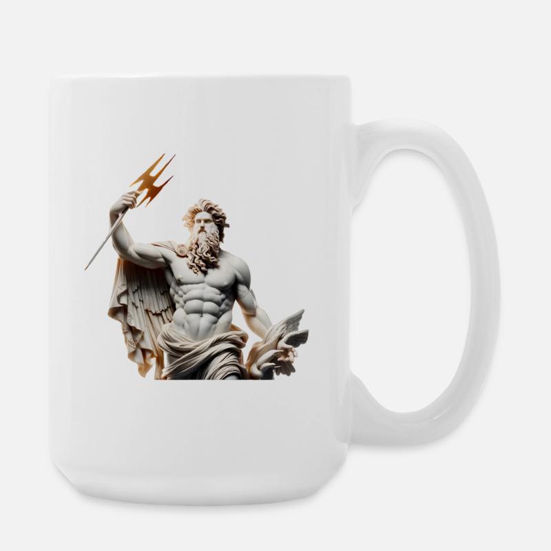 Zeus Donnergott Statue - Große Tasse 440 ml - Weiß