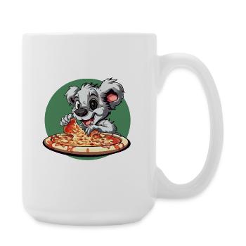 Pizza-Hund Cartoon: Käseabenteuer - Große Tasse 440 ml - Weiß - Rechts