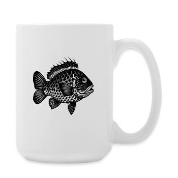 Poisson crapie - Grande tasse 440 ml - blanc - Droite
