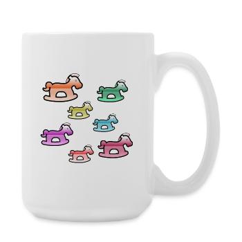 Chevaux - Grande tasse 440 ml - blanc - Droite