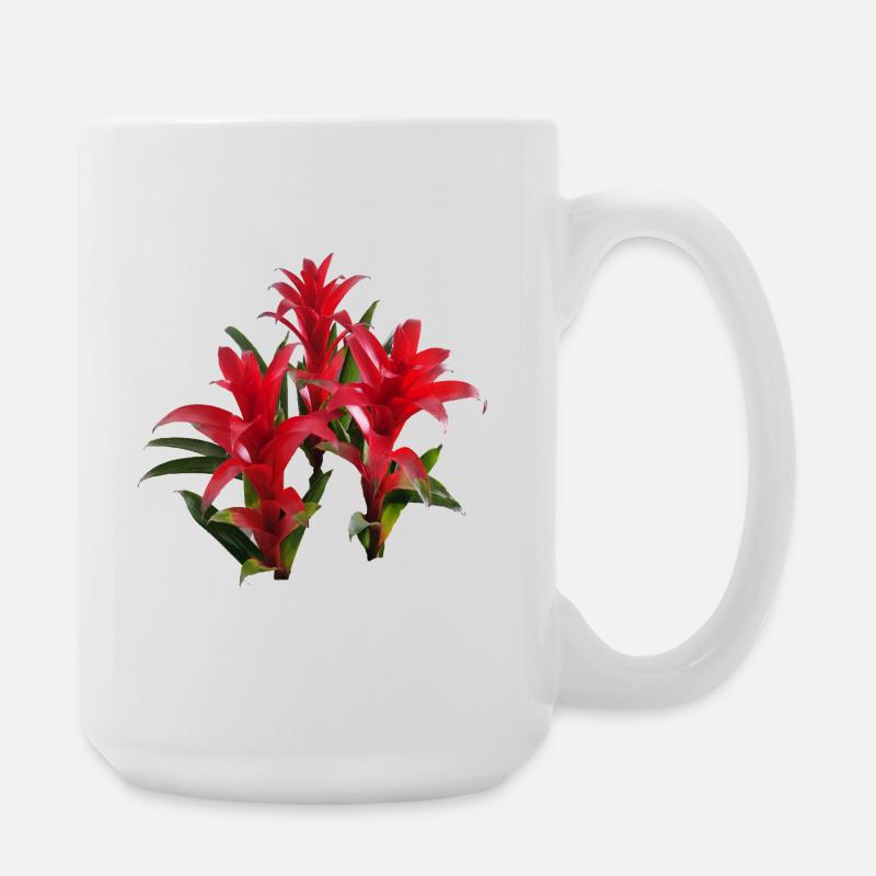 Vibrant_Red_Bromeliads - Large Mug 440 ml - white