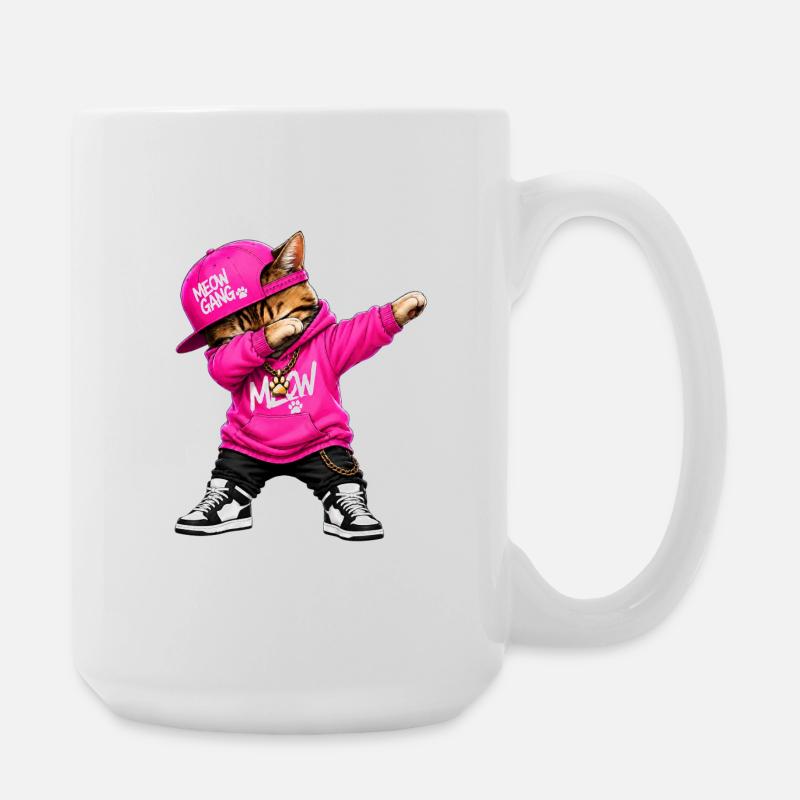 Dabbing Cat - Große Tasse 440 ml - Weiß