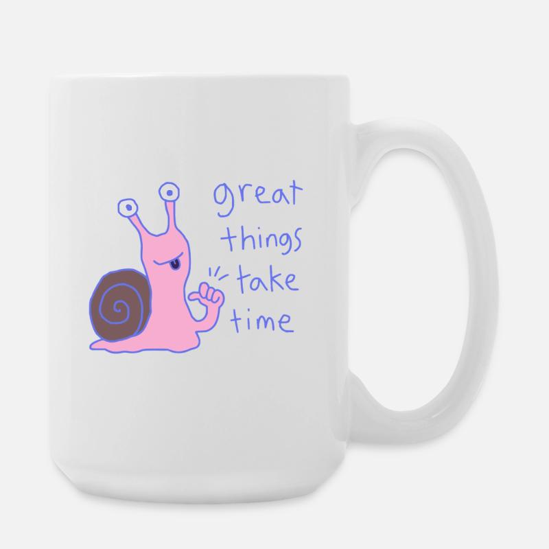 Great things take time - Large Mug 440 ml - white
