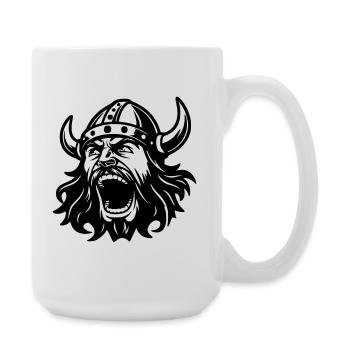 Viking Black Head - Large Mug 440 ml - white - Right
